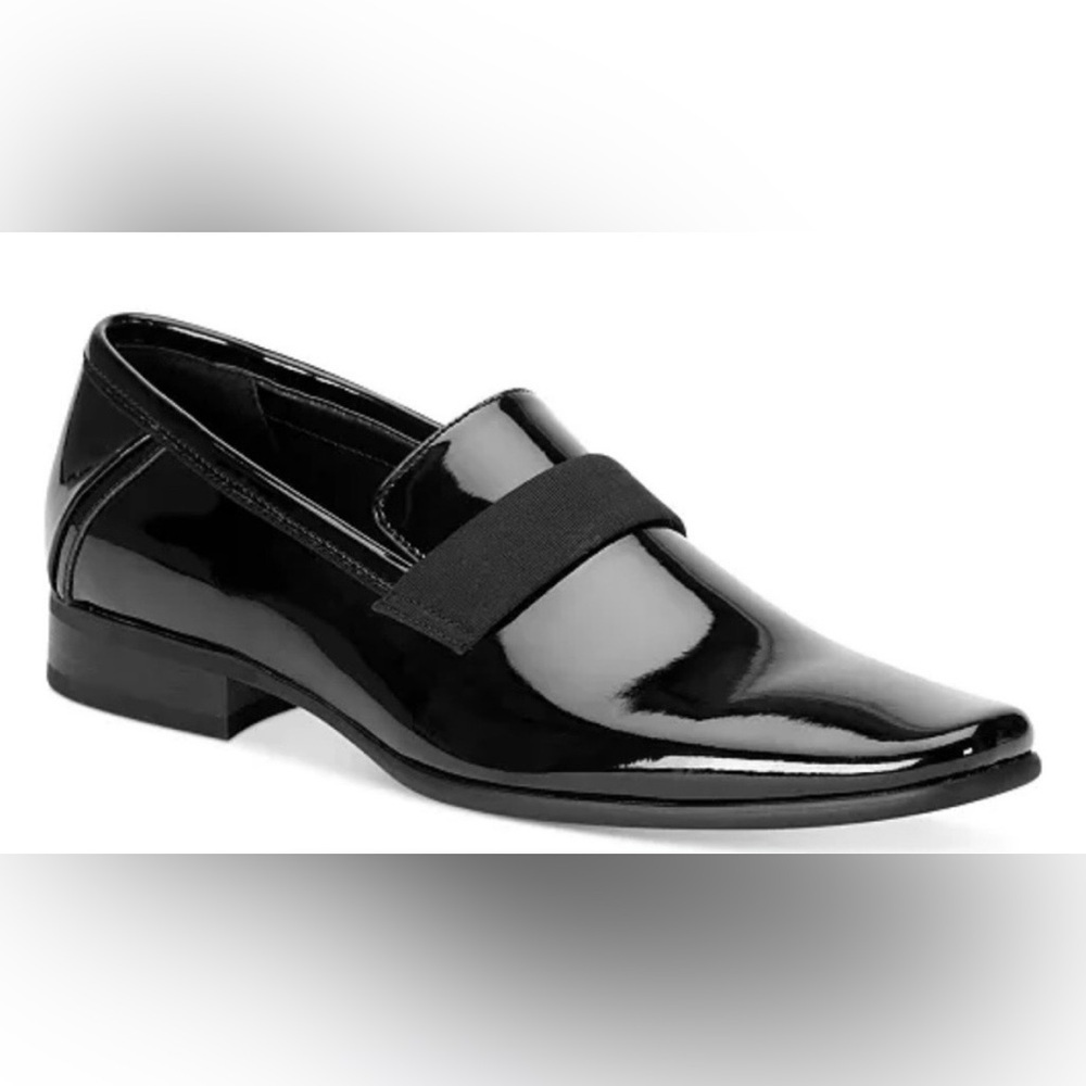 Calvin Klein Bernard Patent Leather Loafers NWT Black Slip-On Size 10 Wide